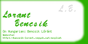 lorant bencsik business card